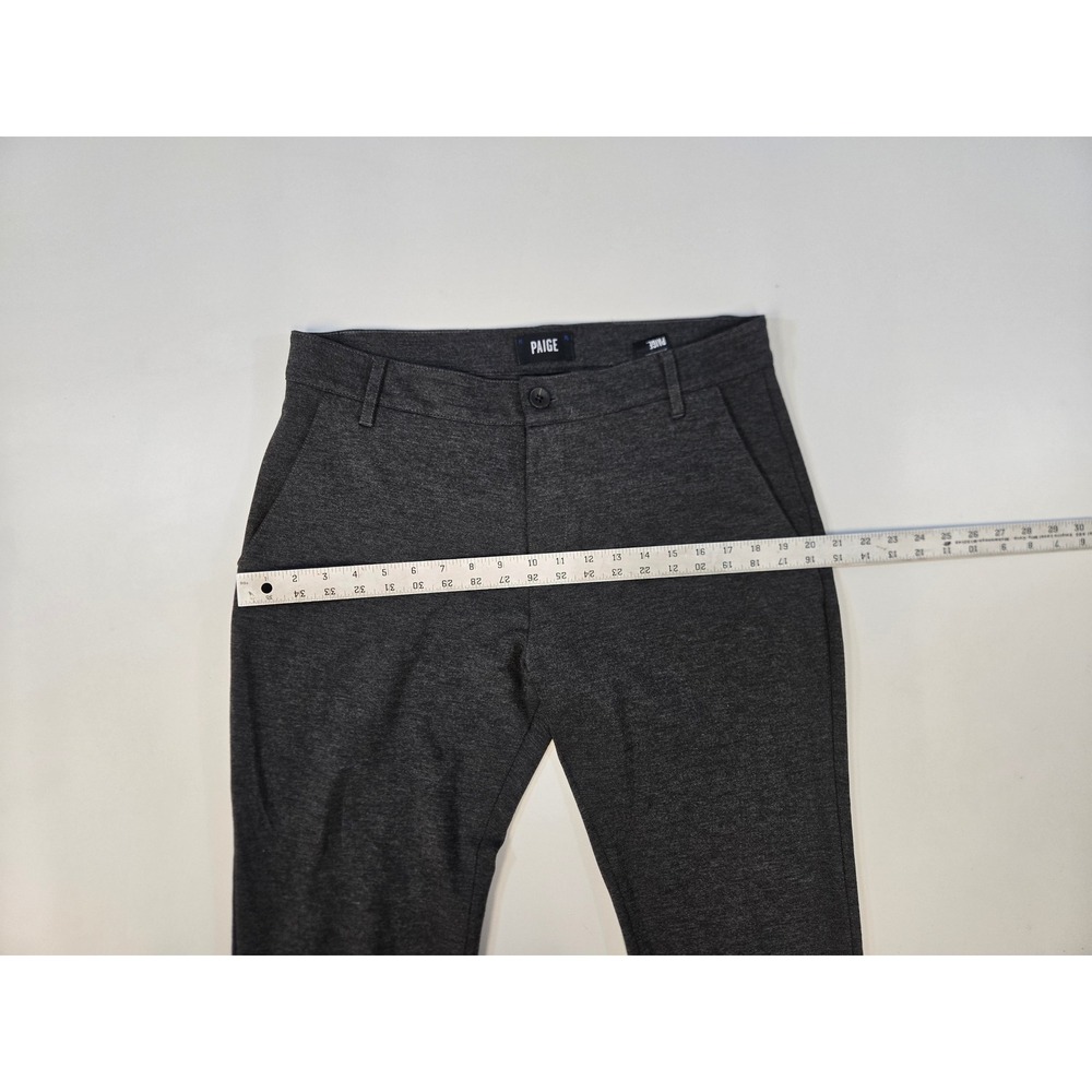 Paige Fraser Trousers Mens 34 Iced Black Heathered Knit Slim Fit Pants M817374 - Picture 7 of 10